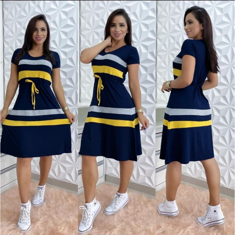 Vestido Náutico/ Vestido evangelico Comfy em viscolycra