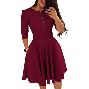 Vestido Evangélico Feminino Midi Zíper