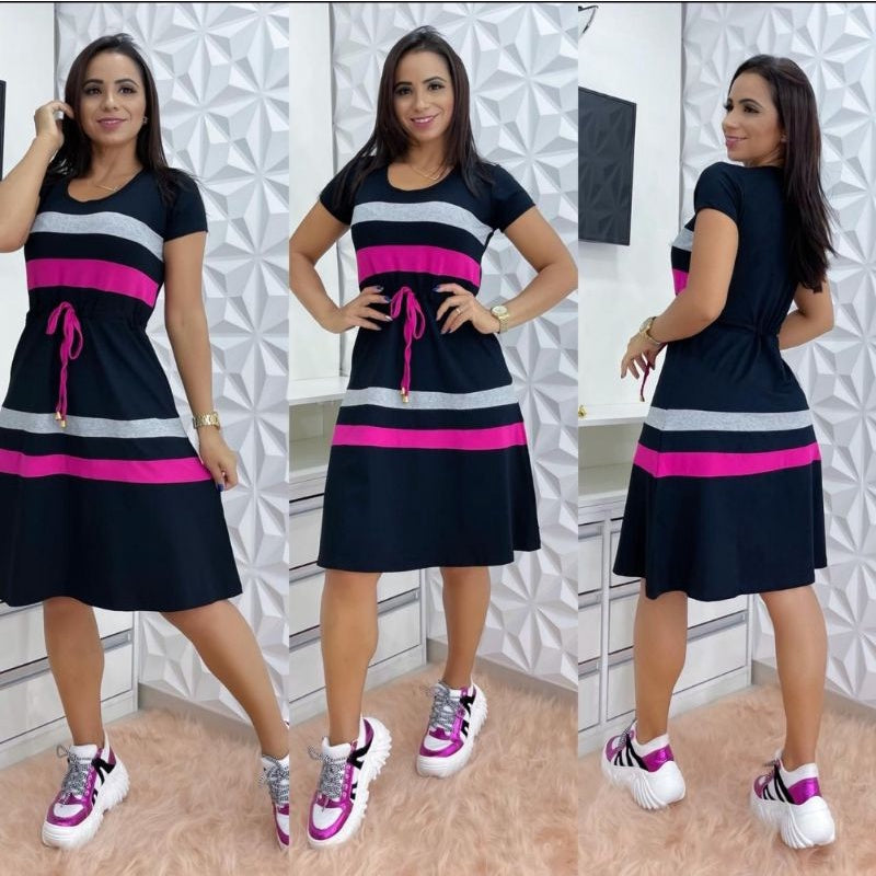 Vestido Náutico/ Vestido evangelico Comfy em viscolycra