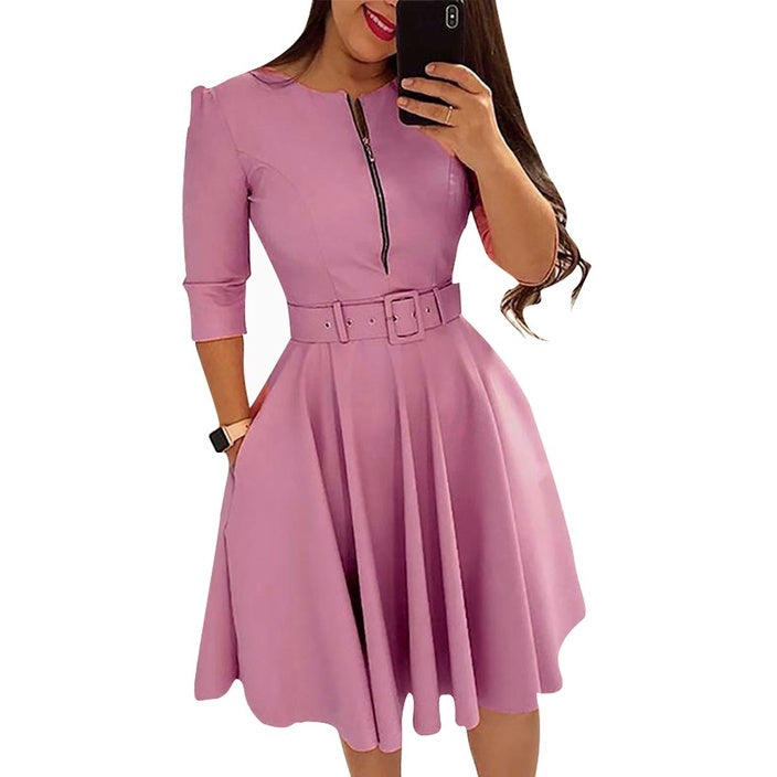 Vestido Evangélico Feminino Midi Zíper